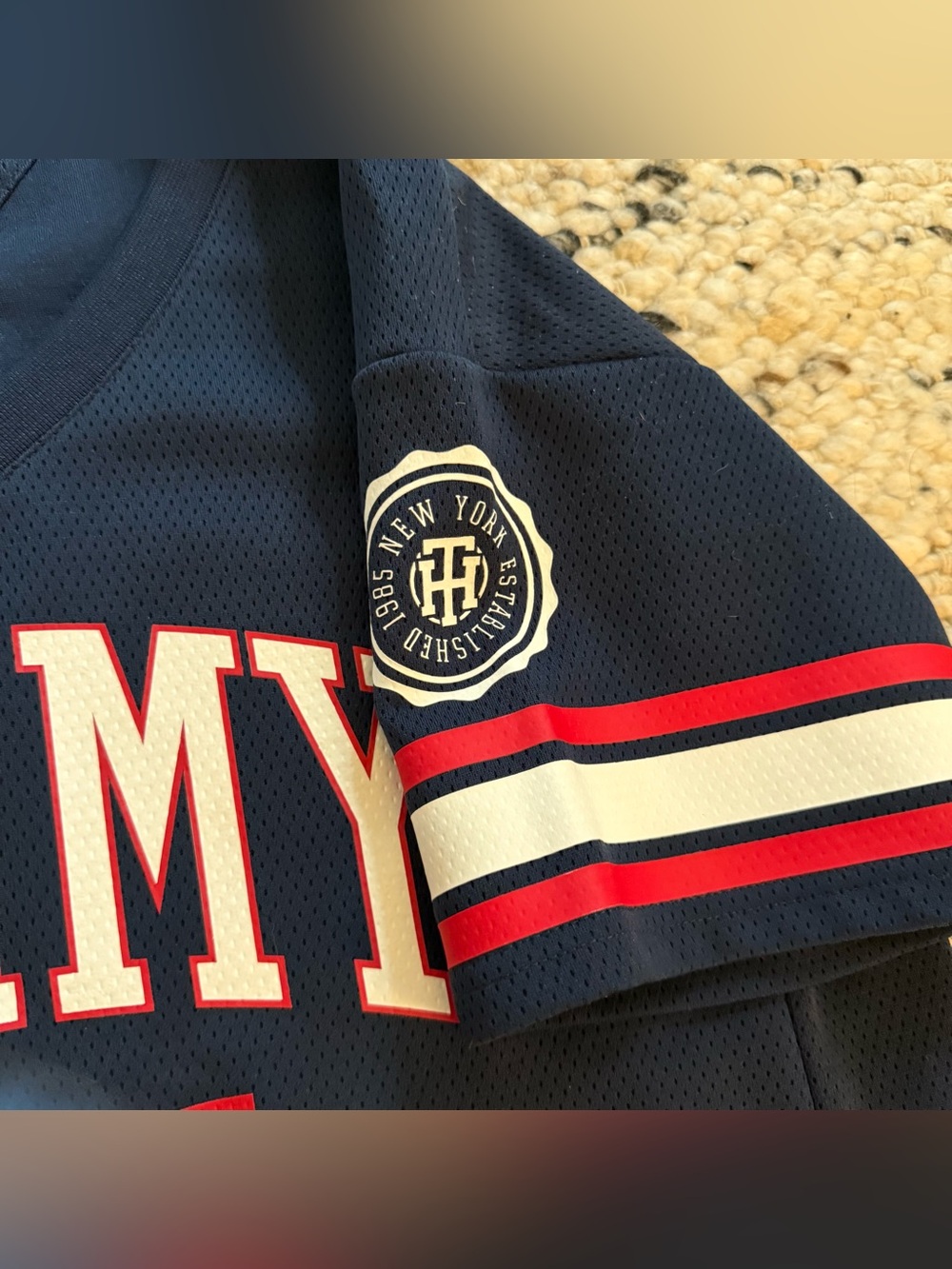 Tommy Jeans Womens Cropped Jersey M Blue Red - Picture 3 of 8